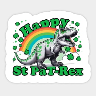 Kids Happy St PaT-Rex Dinosaur Saint Patrick's Day For Boys Girls Sticker